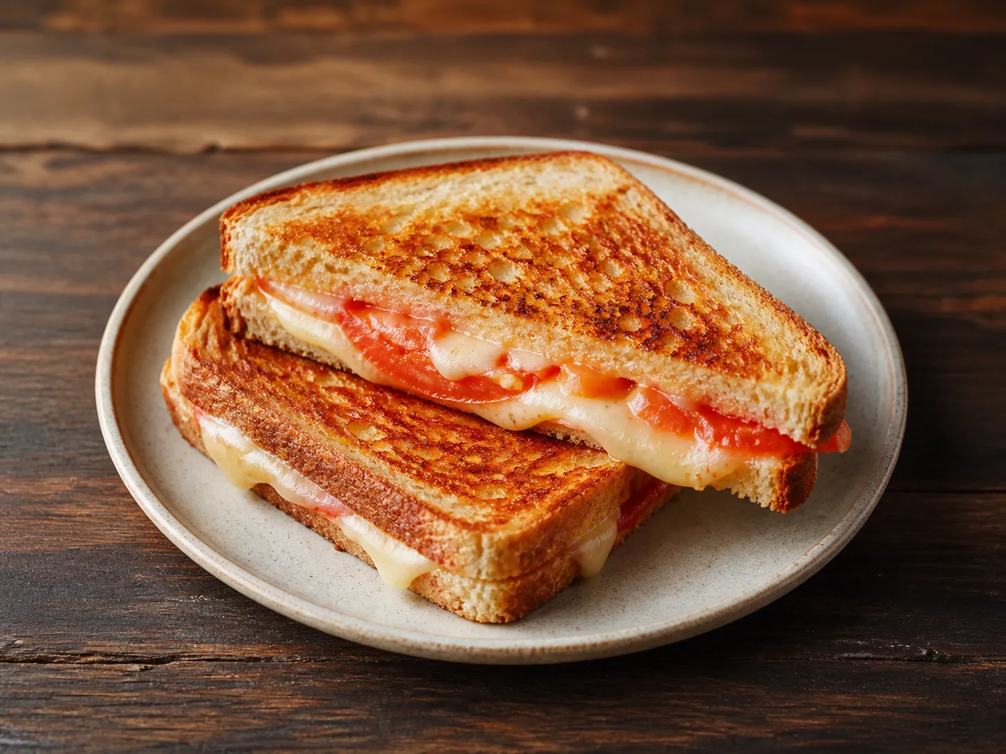 Toasted cheese and tomato sandwich